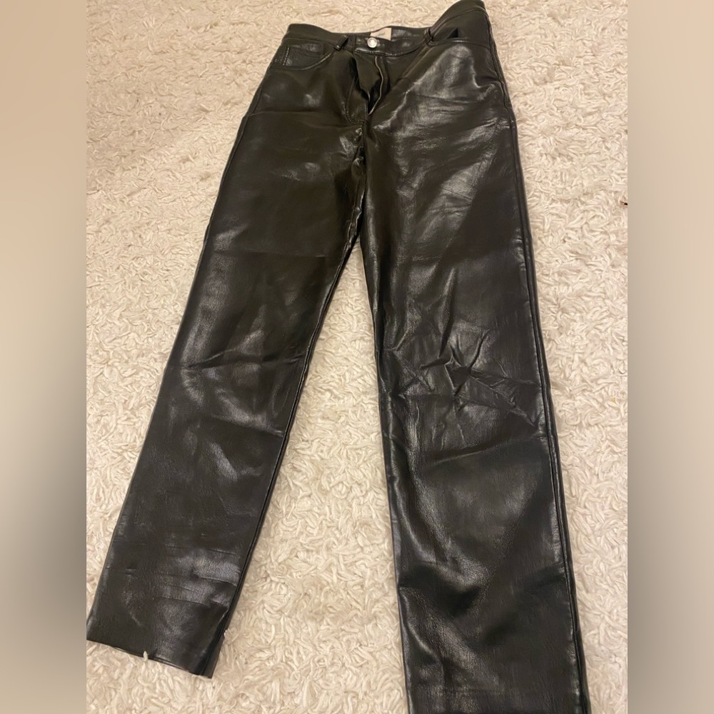 Aritzia Black leather pants
